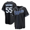 Arlishia KC.Royals #55 Cole Ragans Player Black Carbon Fashion Home Game Stitched Jerseys