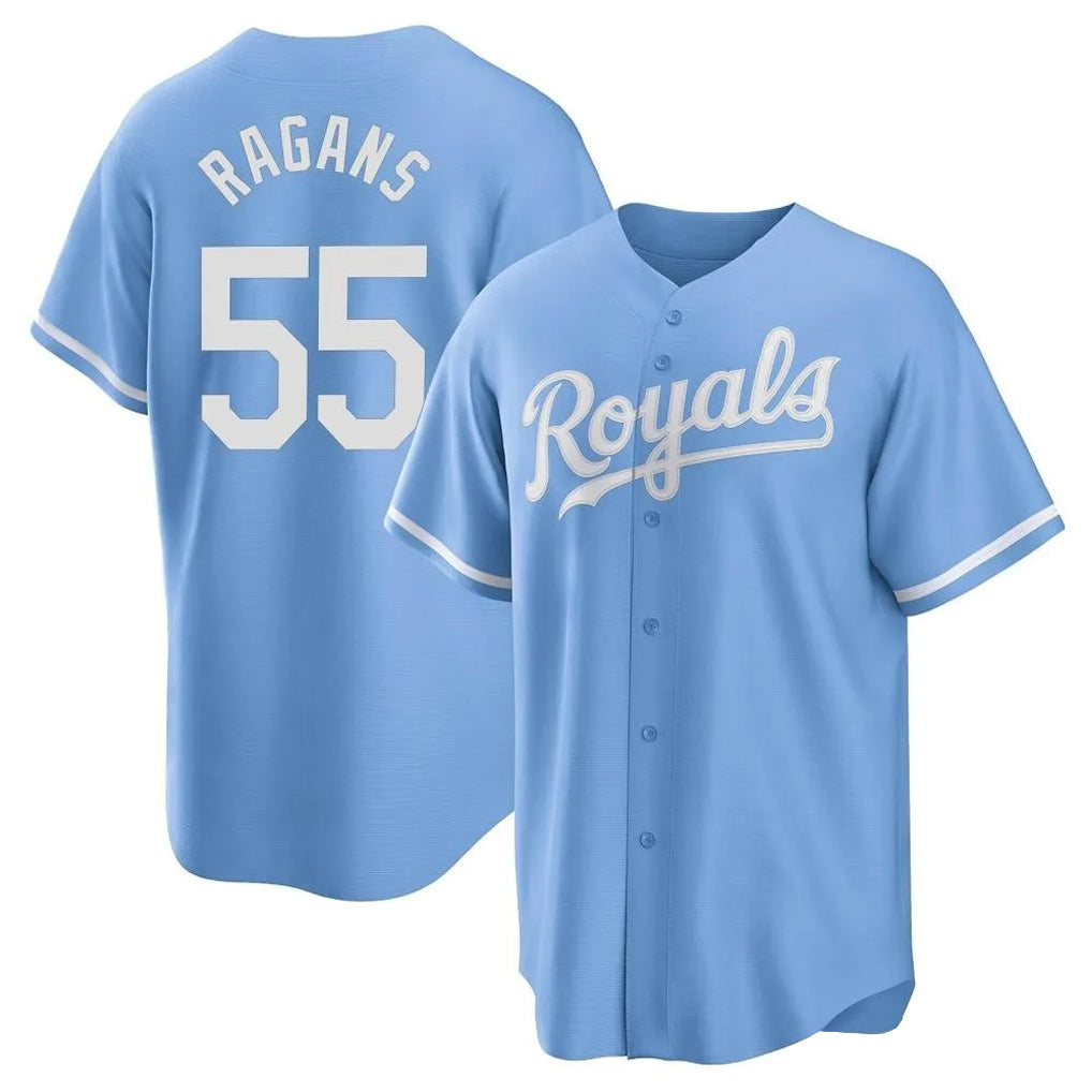 Arlishia KC.Royals #55 Cole Ragans Player Light Blue Home Game Stitched Jerseys