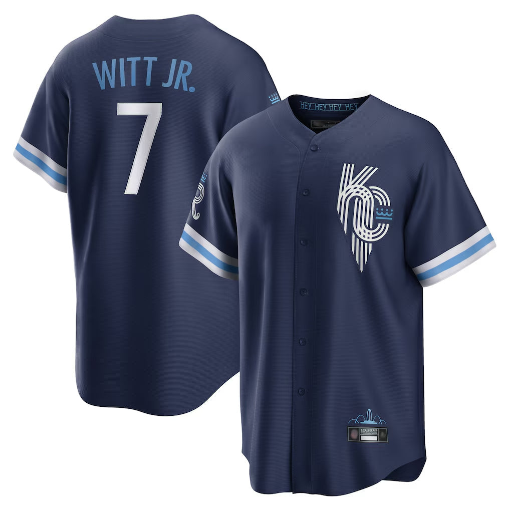 Arlishia KC.Royals #7 Bobby Witt Jr. Player Navy City Connect Home Game Stitched Jerseys