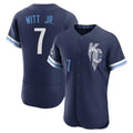 Arlishia KC.Royals #7 Bobby Witt Jr. Player Navy City Connect Limited Elite Home Stitched Jerseys