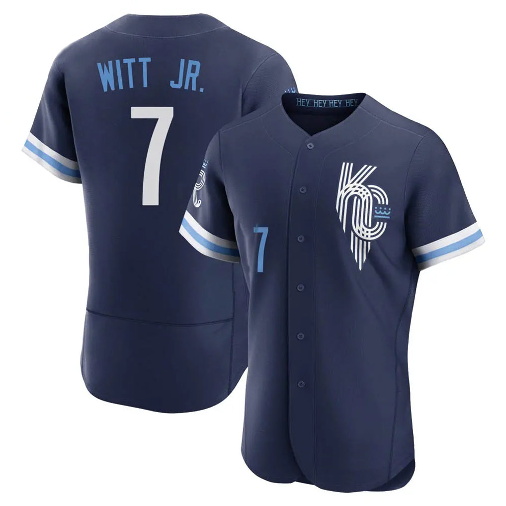 Arlishia KC.Royals #7 Bobby Witt Jr. Player Navy City Connect Limited Elite Home Stitched Jerseys
