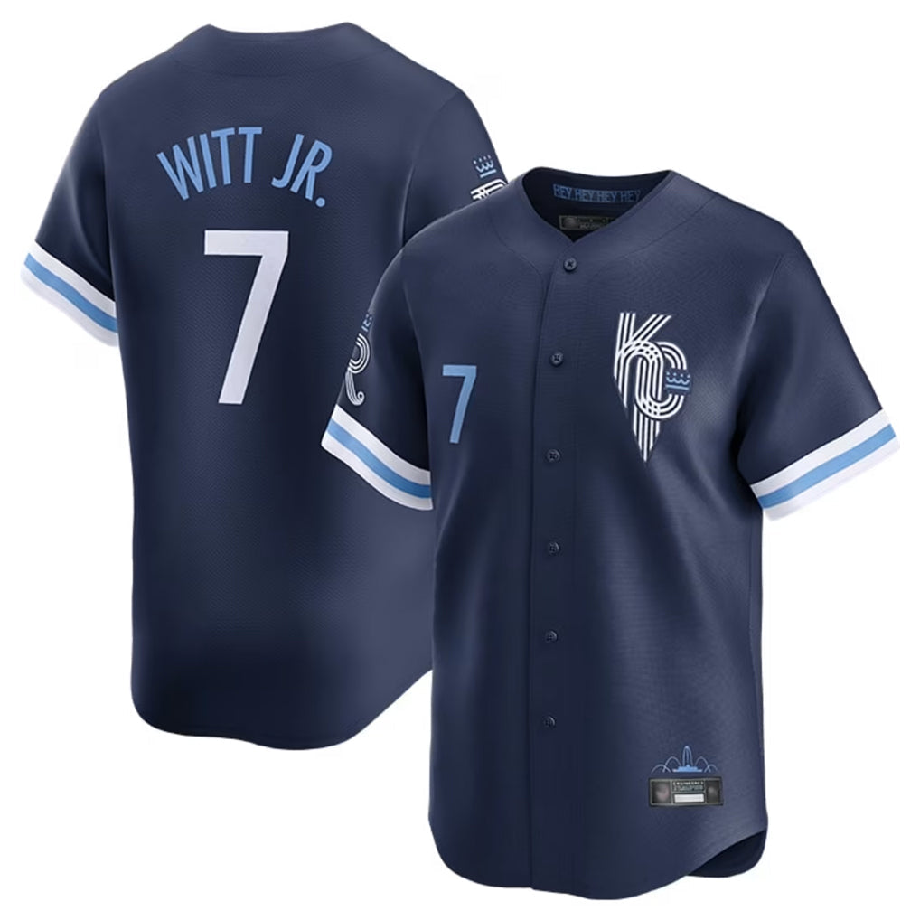 Arlishia KC.Royals #7 Bobby Witt Jr. Player Navy City Connect Limited Home Stitched Jerseys