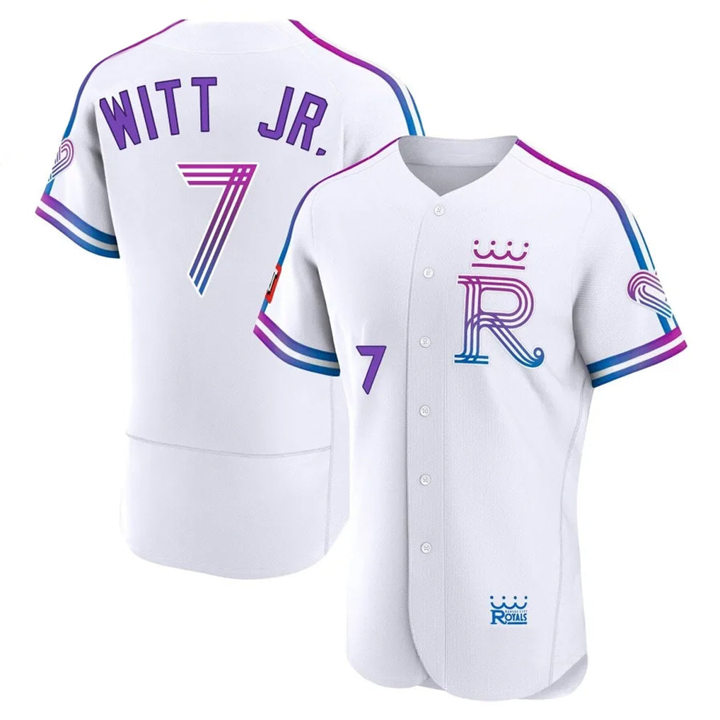 Arlishia KC.Royals #7 Bobby Witt Jr. Player White 2026 City Connect Limited Elite Home Stitched Jerseys
