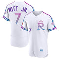 Arlishia KC.Royals #7 Bobby Witt Jr. Player White 2026 City Connect Limited Elite Home Stitched Jerseys