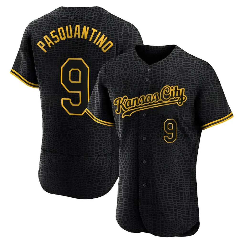 Arlishia KC.Royals #9 Vinnie Pasquantino Player Black Snake Skin City Limited Elite Stitched Jerseys