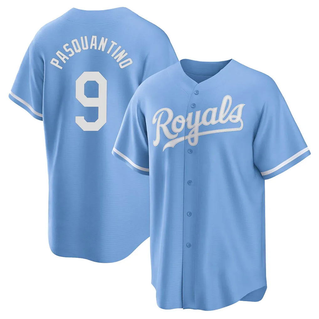 Arlishia KC.Royals #9 Vinnie Pasquantino Player Light Blue Home Game Stitched Jerseys