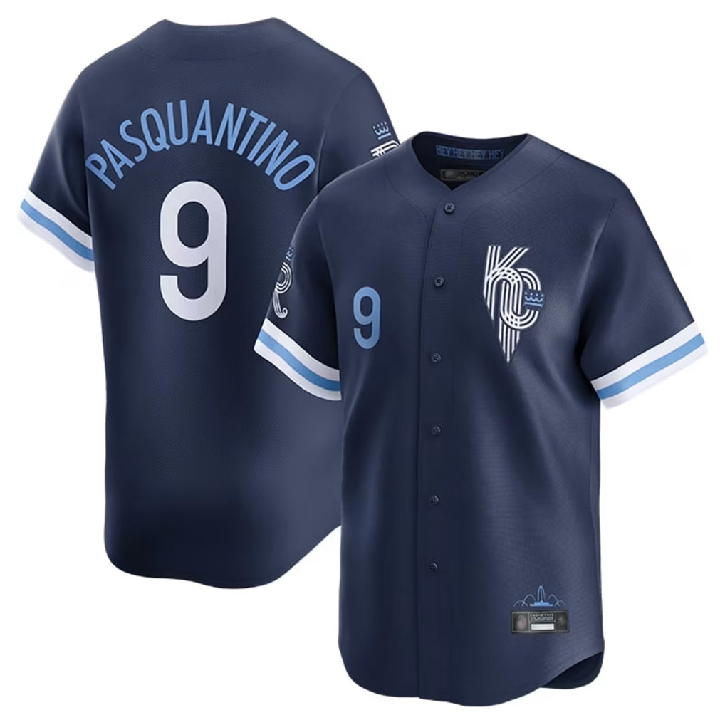 Arlishia KC.Royals #9 Vinnie Pasquantino Player Navy City Connect Limited Home Stitched Jerseys