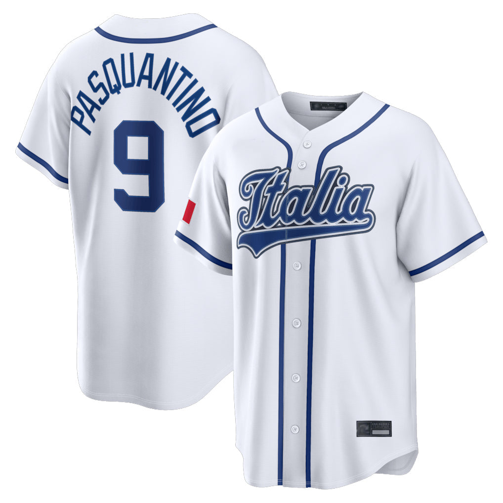 Arlishia KC.Royals #9 Vinnie Pasquantino Player White Italy 2026 WBC Classic Home Stitched Jerseys
