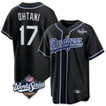 Arlishia LA.Dodgers #17 Shohei Ohtani Player Black World Series Carbon Limited Home Stitched Jerseys