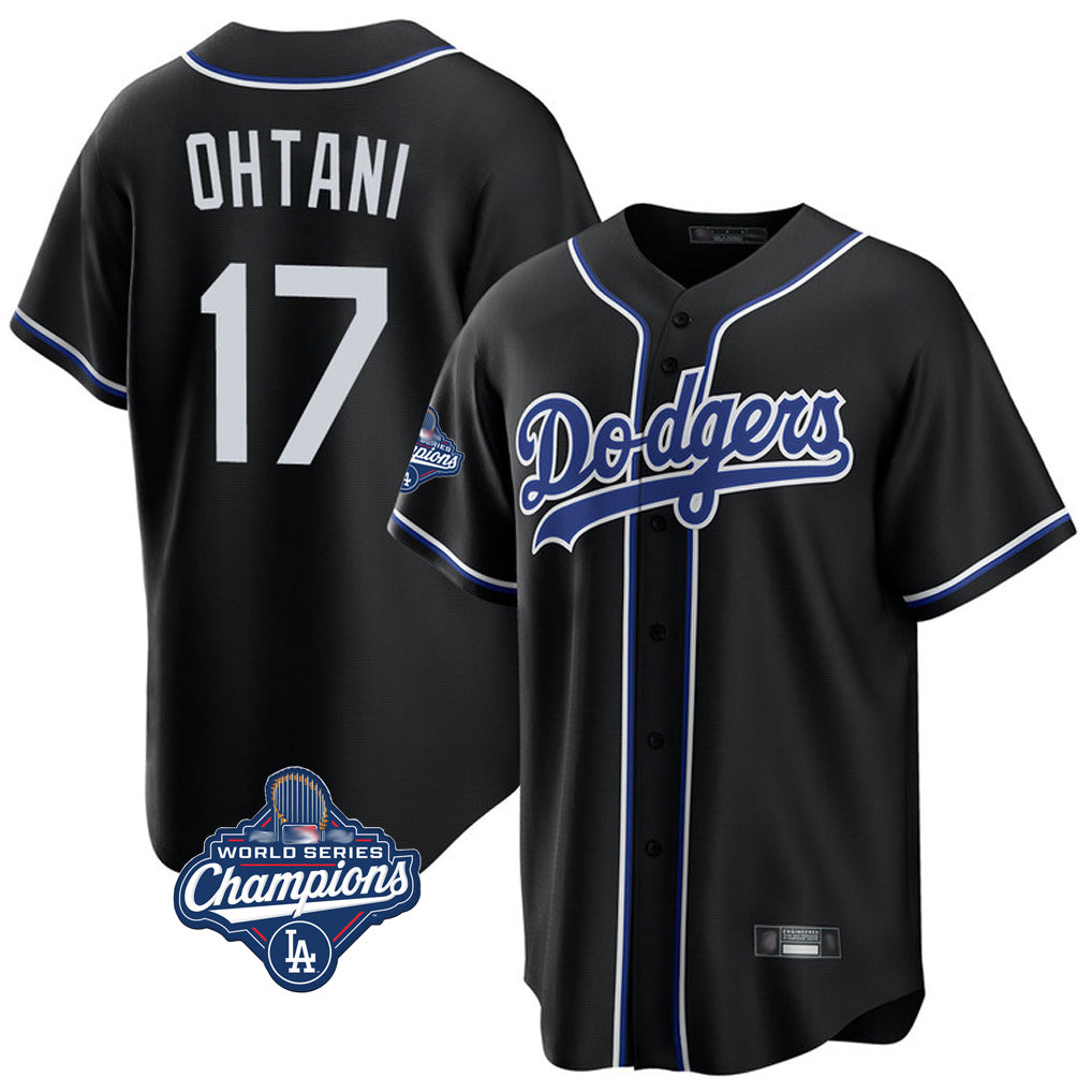 Arlishia LA.Dodgers #17 Shohei Ohtani Player Black World Series Meet Carbon Limited Home Stitched Jerseys