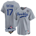 Arlishia LA.Dodgers #17 Shohei Ohtani Player Gray World Series Game Limited Home Stitched Jerseys