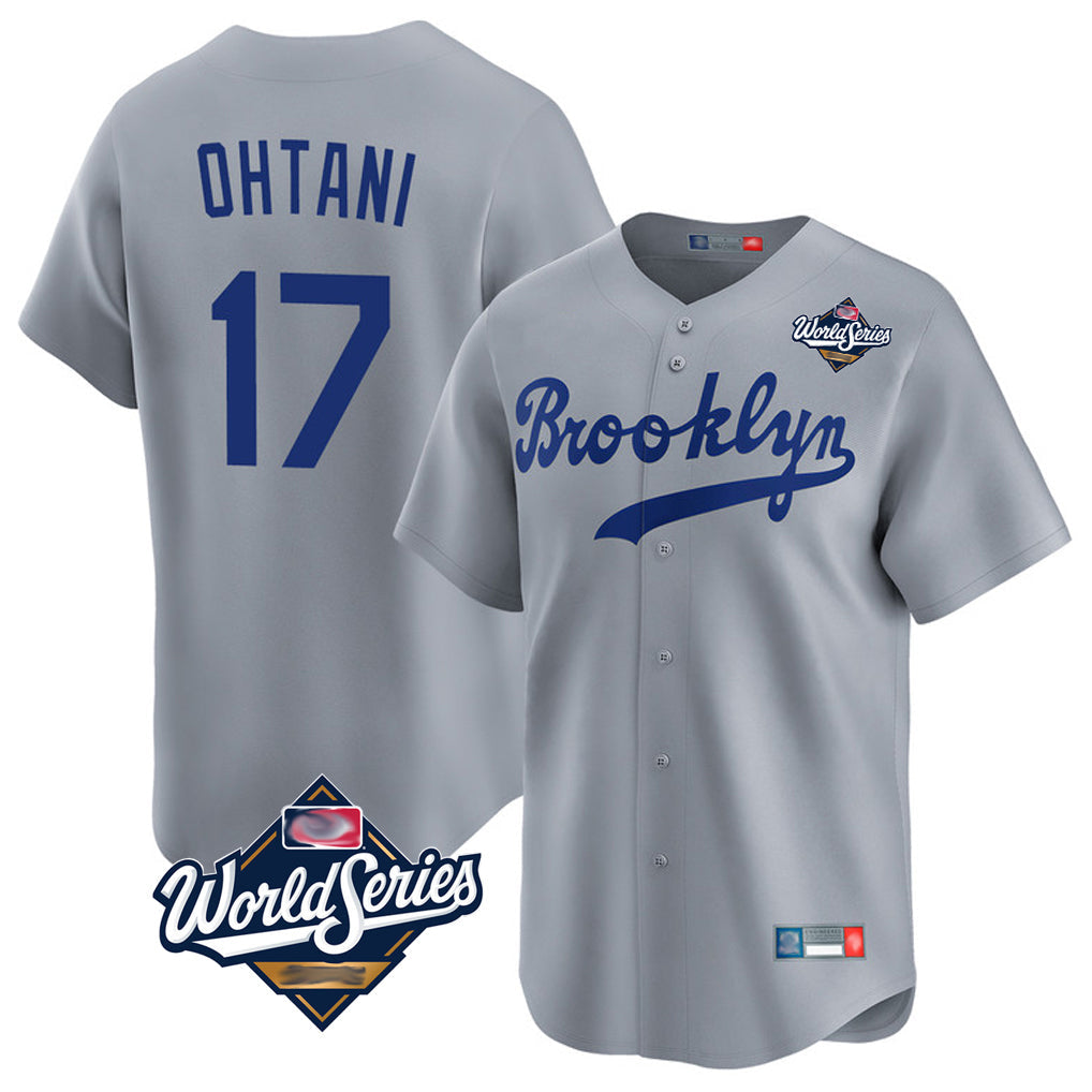 Arlishia LA.Dodgers #17 Shohei Ohtani Player Gray World Series Game Limited Home Stitched Jerseys