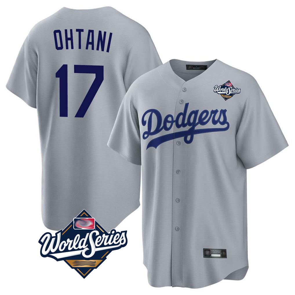 Arlishia LA.Dodgers #17 Shohei Ohtani Player Gray World Series Game Stitched Jerseys