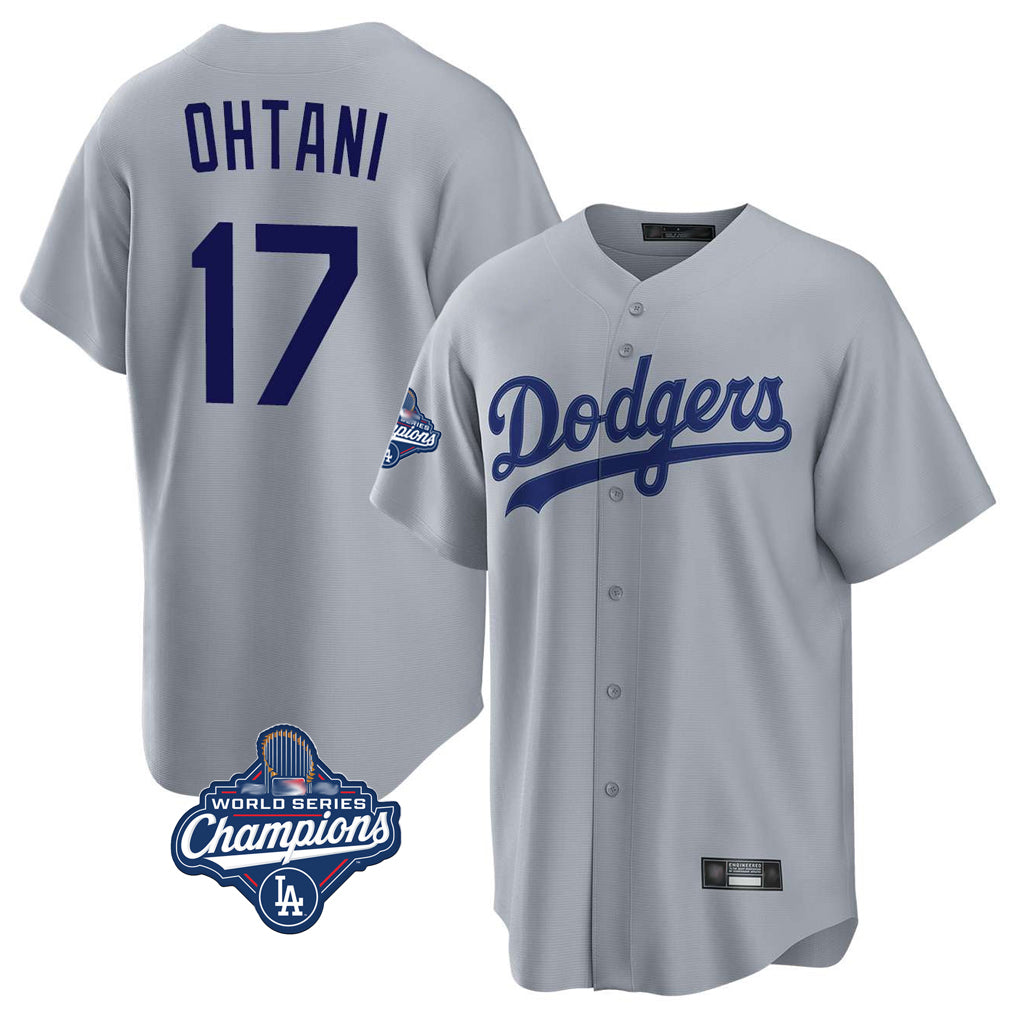 Arlishia LA.Dodgers #17 Shohei Ohtani Player Gray World Series Meet Game Stitched Jerseys
