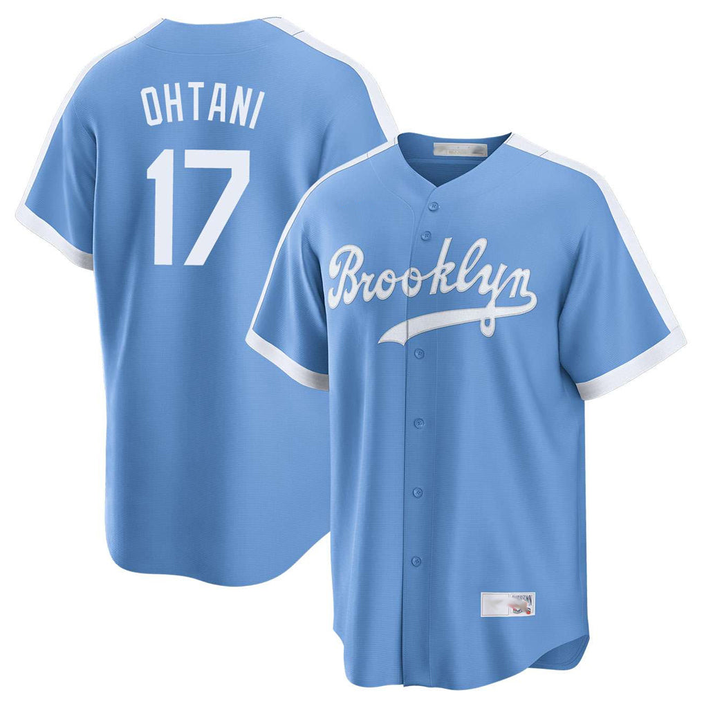 Arlishia LA.Dodgers #17 Shohei Ohtani Player Light Blue Cooperstown Collection Limited Stitched Jerseys