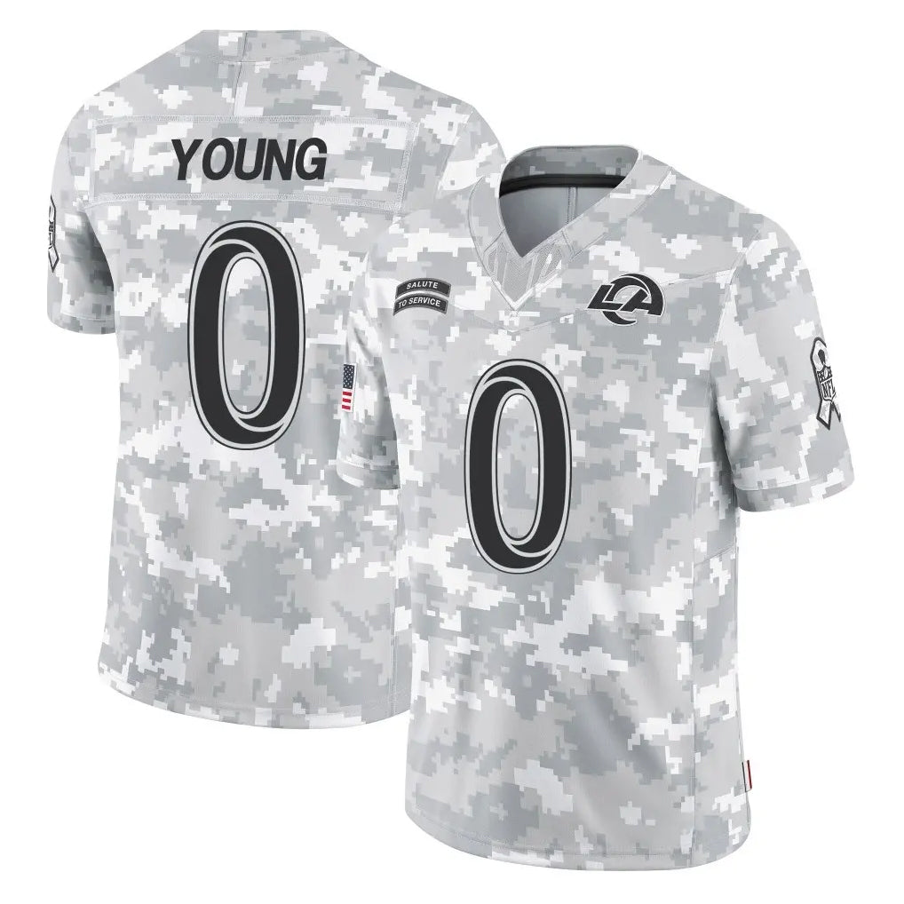 Arlishia LA.Rams #0 Byron Young Player Arctic Camo Salute To Service Limited Game Stitched Jerseys