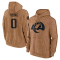 Arlishia LA.Rams #0 Byron Young Player Brown Salute to Service Hoodies Limited Game Stitched Jerseys