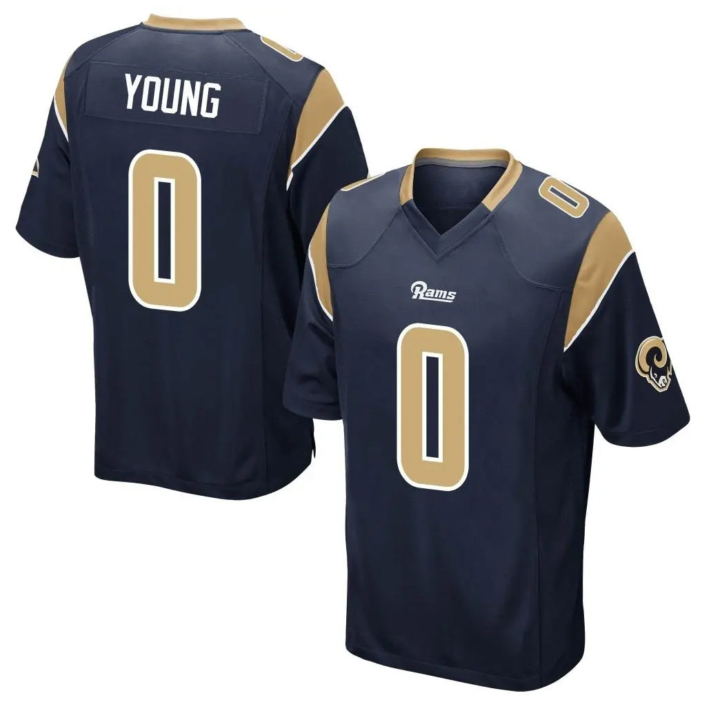 Arlishia LA.Rams #0 Byron Young Player Navy Home Game Stitched Jerseys