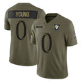 Arlishia LA.Rams #0 Byron Young Player Olive 2025 Salute To Service Limited Game Stitched Jerseys