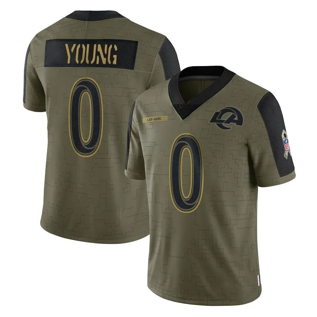 Arlishia LA.Rams #0 Byron Young Player Olive Salute To Service Limited Game Stitched Jerseys