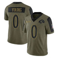 Arlishia LA.Rams #0 Byron Young Player Olive Salute To Service Limited Game Stitched Jerseys