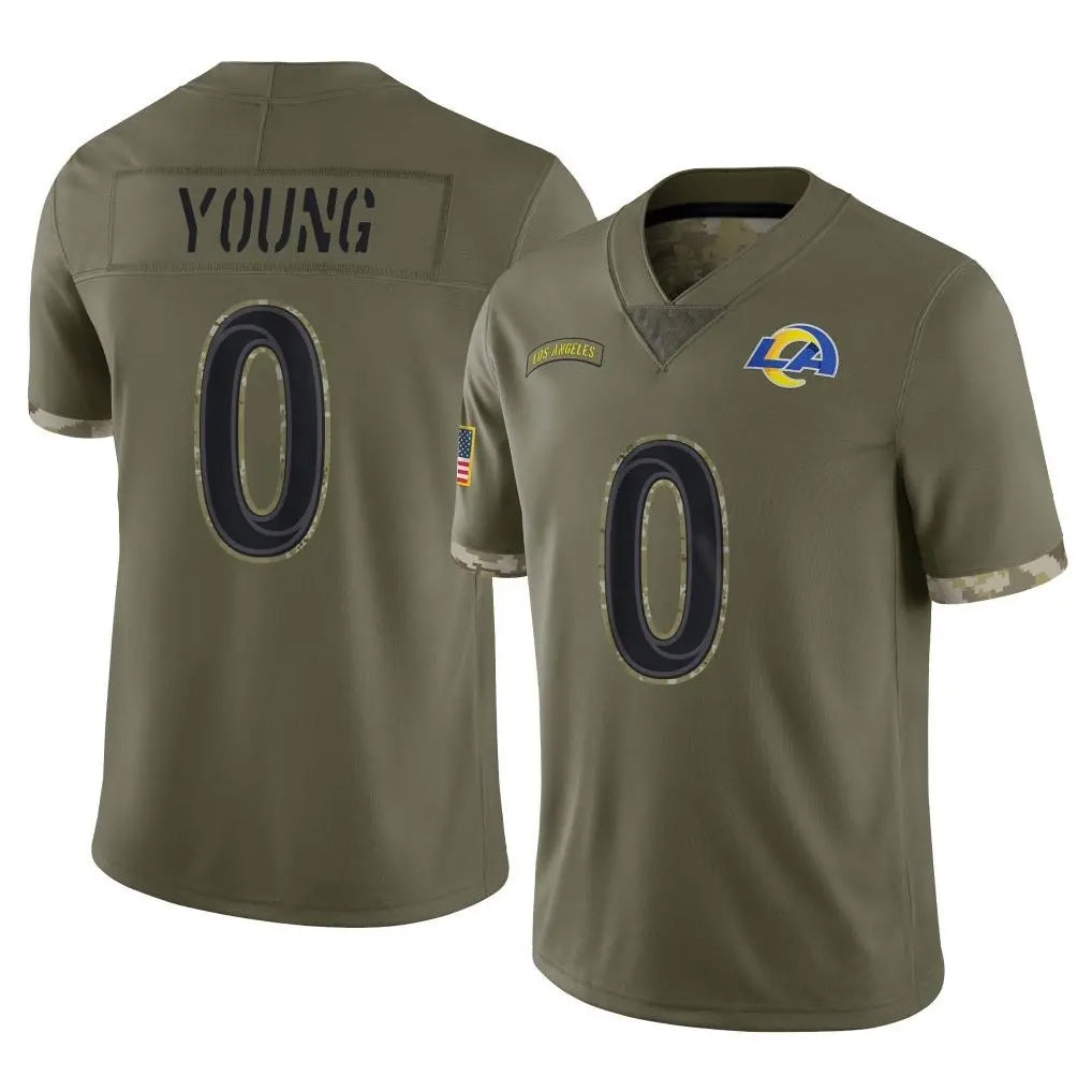 Arlishia LA.Rams #0 Byron Young Player Olive Salute To Service Limited Stitched Jerseys