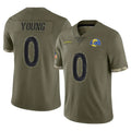 Arlishia LA.Rams #0 Byron Young Player Olive Salute To Service Limited Stitched Jerseys