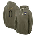 Arlishia LA.Rams #0 Byron Young Player Olive Salute to Service Pullover Hoodies Limited Stitched Jerseys