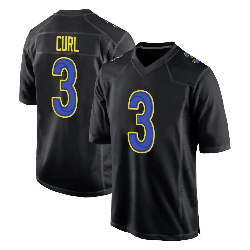 Arlishia LA.Rams #3 Kam Curl Player Black Fashion Limited Home Game Stitched Jerseys