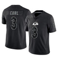 Arlishia LA.Rams #3 Kam Curl Player Black Limited Reflective Home Game Stitched Jerseys