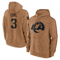 Arlishia LA.Rams #3 Kam Curl Player Brown Salute to Service Hoodies Limited Game Stitched Jerseys