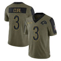 Arlishia LA.Rams #3 Kam Curl Player Olive Salute To Service Limited Game Stitched Jerseys