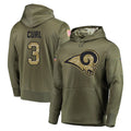 Arlishia LA.Rams #3 Kam Curl Player Olive Salute to Service Pullover Hoodies Home Game Stitched Jerseys