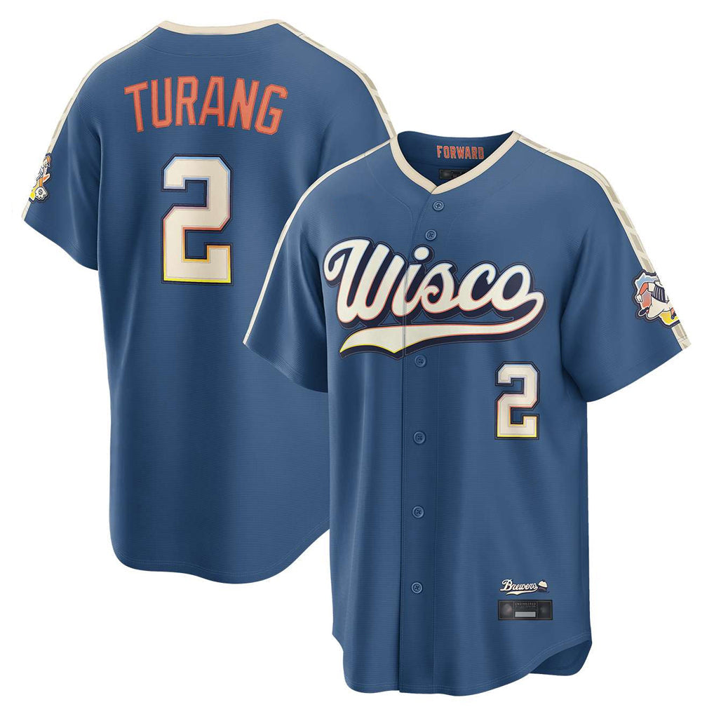 Arlishia M.Brewers #2 Brice Turang Player Blue 2026 City Connect Home Game Stitched Jerseys