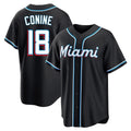 Arlishia M.Marlins #18 Griffin Conine Player Black Fashion Out Home Game Stitched Jerseys