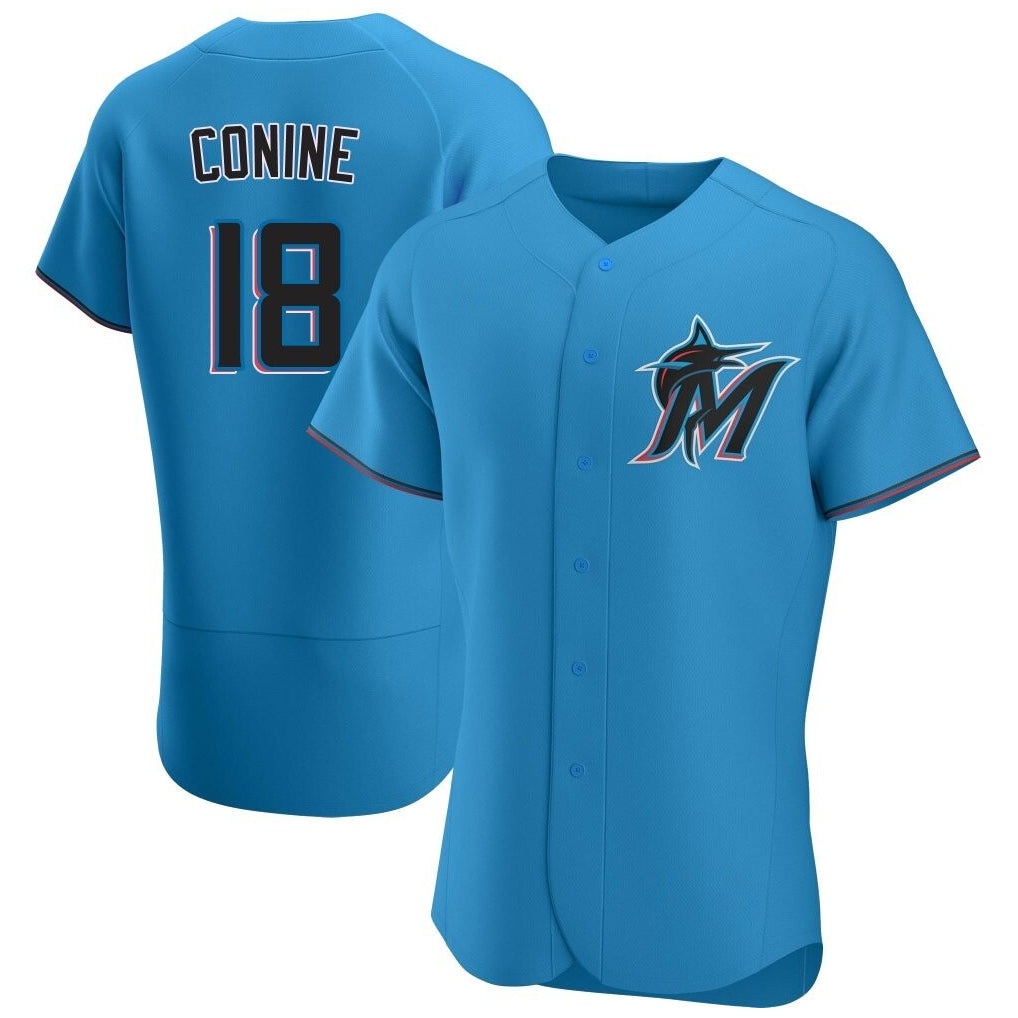 Arlishia M.Marlins #18 Griffin Conine Player Blue Home Limited Elite Stitched Jerseys
