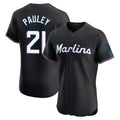 Arlishia M.Marlins #21 Graham Pauley Player Black Vapor Home Limited Elite Stitched Jerseys