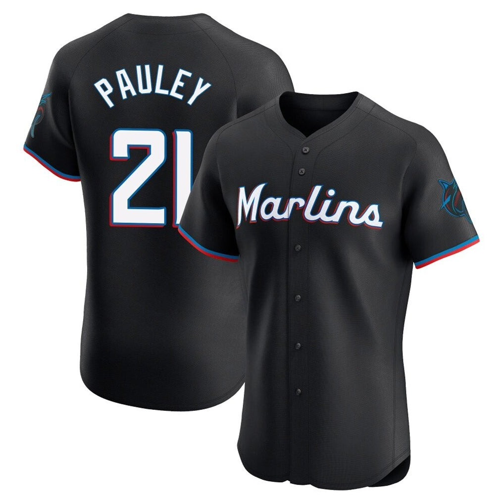 Arlishia M.Marlins #21 Graham Pauley Player Black Vapor Home Limited Elite Stitched Jerseys