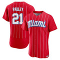 Arlishia M.Marlins #21 Graham Pauley Player Red City Connect Home Limited Elite Stitched Jerseys