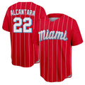 Arlishia M.Marlins #22 Sandy Alcantara Player Red City Connect Home Game Stitched Jerseys