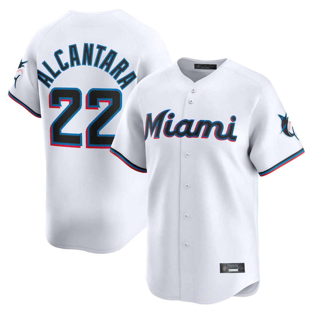 Arlishia M.Marlins #22 Sandy Alcantara Player White Home Limited Stitched Jerseys