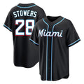 Arlishia M.Marlins #28 Kyle Stowers Player Black Fashion Out Home Game Stitched Jerseys