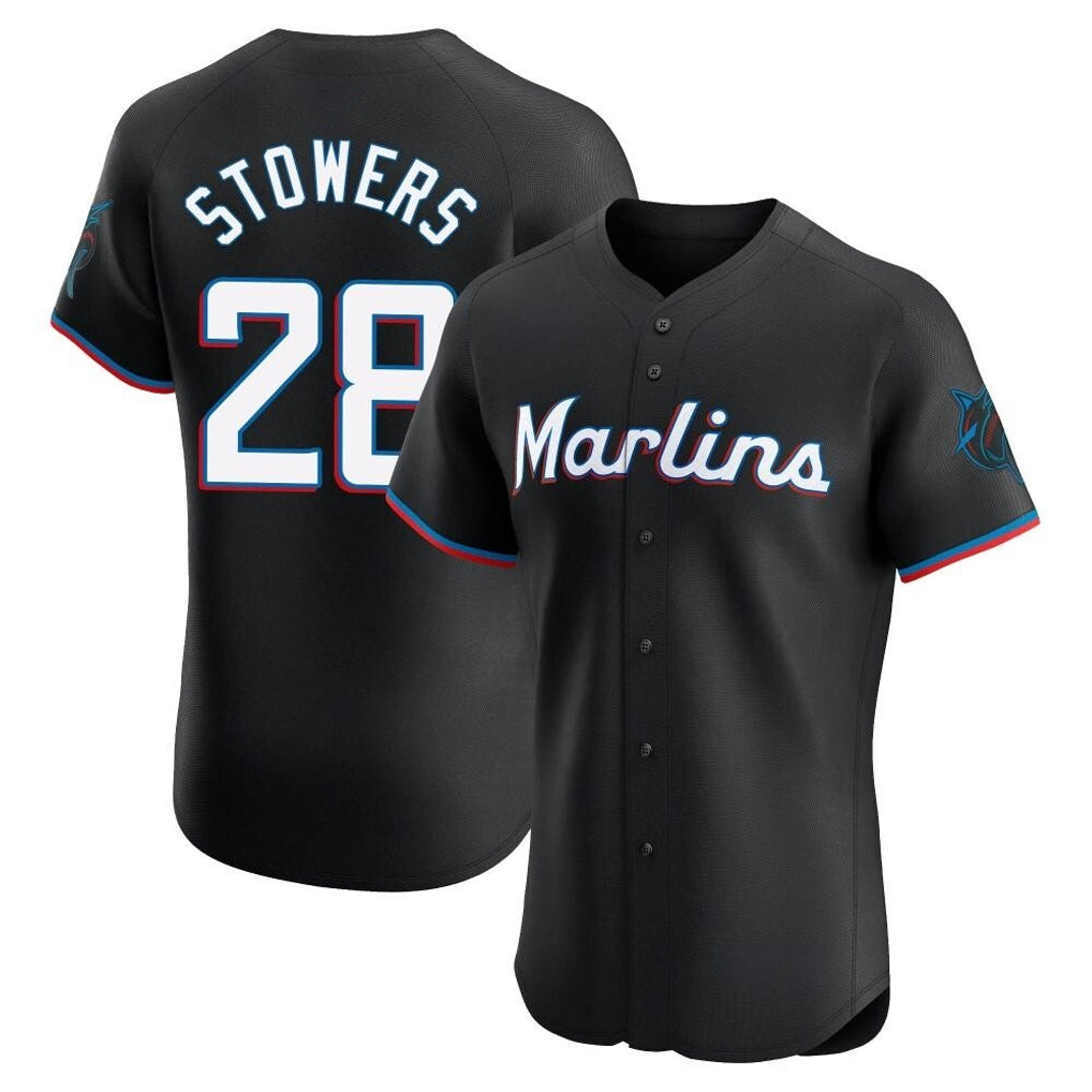 Arlishia M.Marlins #28 Kyle Stowers Player Black Vapor Home Limited Elite Stitched Jerseys