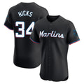 Arlishia M.Marlins #34 Liam Hicks Player Black Vapor Home Limited Elite Stitched Jerseys
