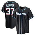 Arlishia M.Marlins #37 Anthony Bender Player Black Fashion Out Home Game Stitched Jerseys
