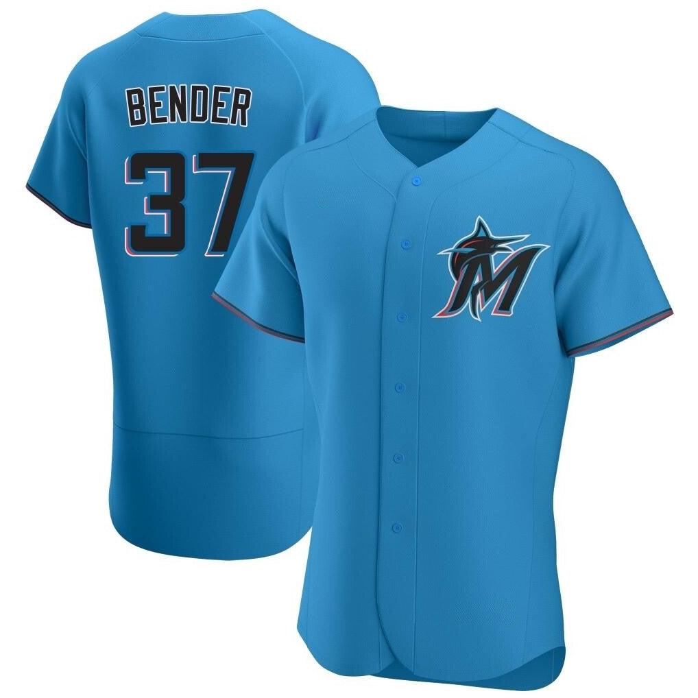Arlishia M.Marlins #37 Anthony Bender Player Blue Home Limited Elite Stitched Jerseys