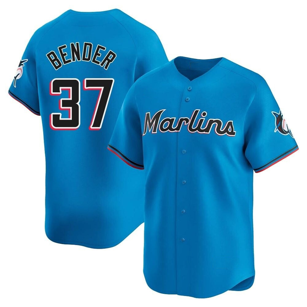 Arlishia M.Marlins #37 Anthony Bender Player Blue Home Limited Stitched Jerseys