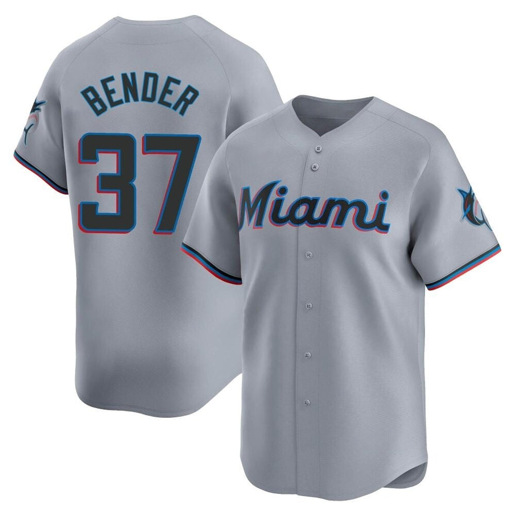 Arlishia M.Marlins #37 Anthony Bender Player Gray Home Limited Stitched Jerseys