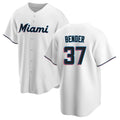 Arlishia M.Marlins #37 Anthony Bender Player White  Home Game Stitched Jerseys