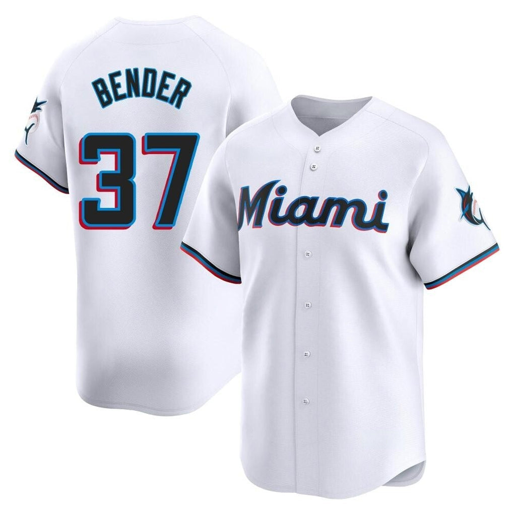 Arlishia M.Marlins #37 Anthony Bender Player White  Home Limited Stitched Jerseys